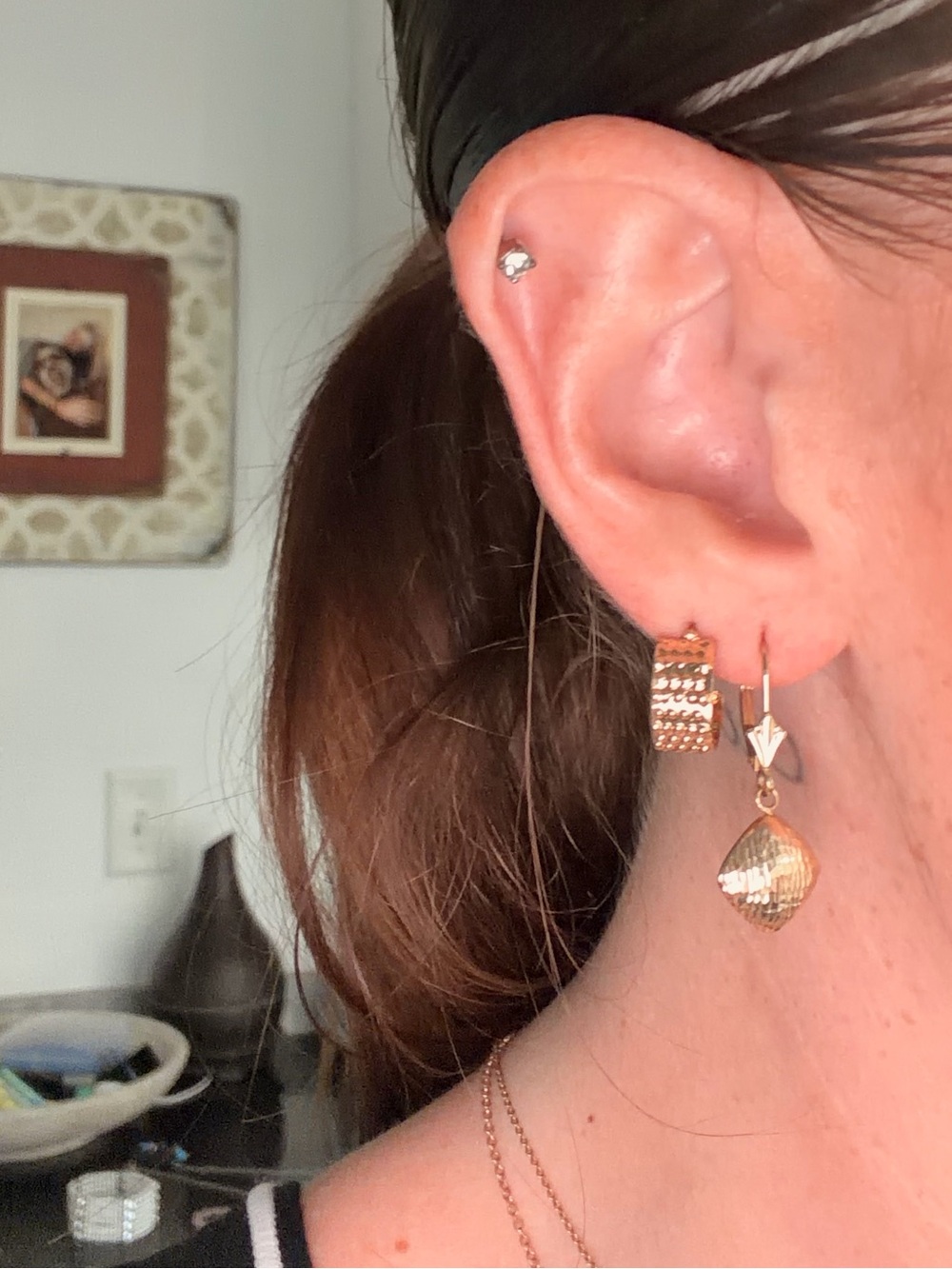 Gold-Tone Textured Drop Earrings - Women Jewelry